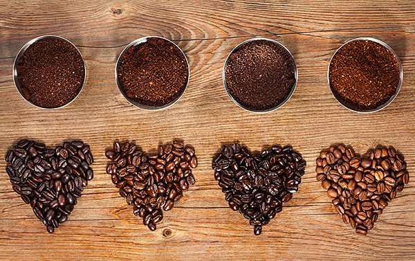 Dark, Medium and Light Roasted Coffee Beans